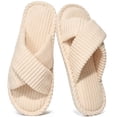 thumbnail image 1 of Ecetana Women's Slippers Soft Comfort House Shoes for Women Cross-Strap Fleece Slippers, 1 of 7