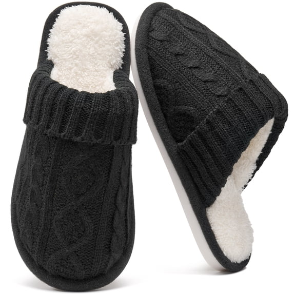 Ecetana Women's Slippers Soft Plush Slippers Non-slip Warm Home Shoes Memory Foam Slippers