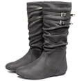 thumbnail image 1 of Ecetana Women's Slouchy Knee-High Boots with Flat Heel and Side Zipper, 1 of 7