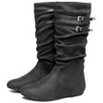 thumbnail image 1 of Ecetana Women's Slouchy Knee-High Boots with Flat Heel and Side Zipper, 1 of 7