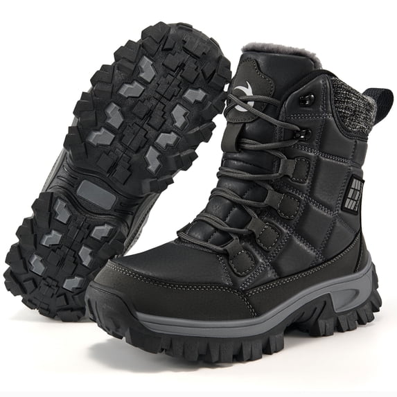 Ecetana Women's Snow Boots Mid Calf Ankle Booties Waterproof Non Slip Outdoor Winter Boots for Women