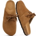 thumbnail image 1 of Ecetana Women's Suede Clogs & Mules Cork Footbed Slip On Leather Mules Indoor Outdoor Sandals, 1 of 6