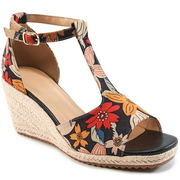 Ecetana Women's Wedge Sandals Open Toe Espadrilles Platform Sandals with Ankle Strap