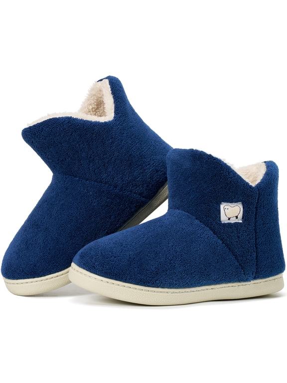 Women's Winter Slipper Boots Warm Fuzzy Bootie Memory Foam Non-Slip Indoor Outdoor House Shoes