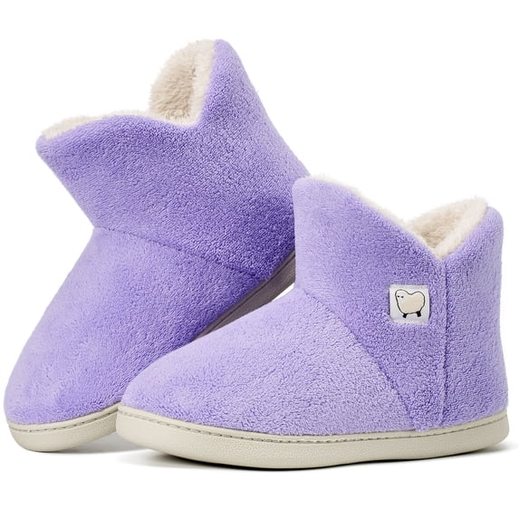 Ecetana Women's Winter Slipper Boots Warm Fuzzy Bootie Memory Foam Non-Slip Indoor Outdoor House Shoes