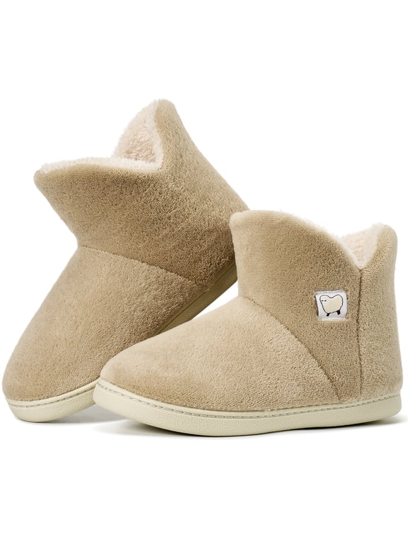 Women's Winter Slipper Boots Warm Fuzzy Bootie Memory Foam Non-Slip Indoor Outdoor House Shoes