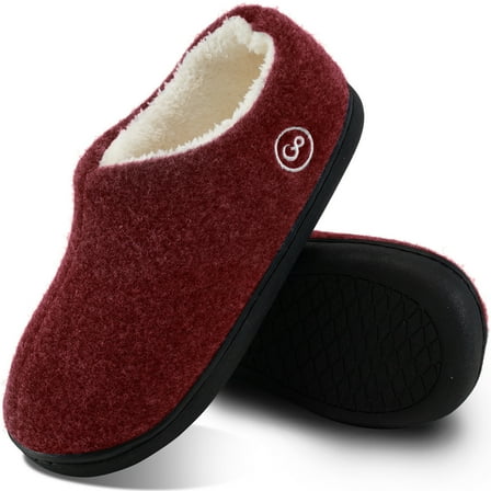 Ecetana Womens Comfortable Slippers Plush Fleece Lined Memory Foam Closed Back House Shoes