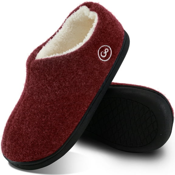 Ecetana Womens Comfortable Slippers Plush Fleece Lined Memory Foam Closed Back House Shoes
