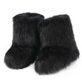 thumbnail image 1 of Ecetana Womens Faux Fur Boot Winter Warm Fluffy Long Furry Boots Mid-Calf Snow Boots, 1 of 5