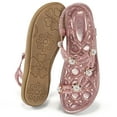 thumbnail image 1 of Ecetana Womens Flat Sandals Rhinestone Pearl Beach Sandals Clip Toe Summer Sandals for Women, 1 of 5