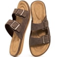 thumbnail image 1 of Ecetana Womens Flat Sandals Dressy Summer Comfortable Double Buckle Slip-On Slides Beach Shoes for Walking, 1 of 7