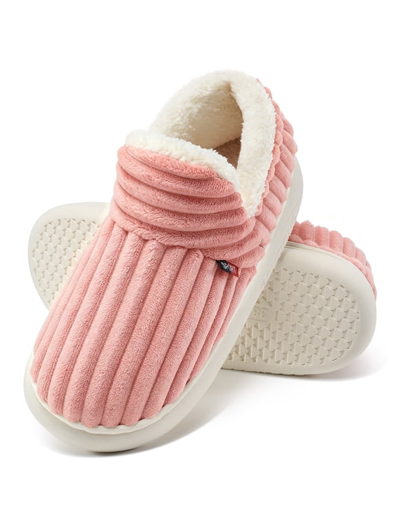 Womens Fuzzy Slippers Warm Memory Foam Comfy House Slippers Anti-Slip Indoor Outdoor Gifts for Women