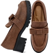Ecetana Womens Loafers Shoes Platform Chunky Penny Loafer Comfortable Slip On Work Business Casual Dress Shoes