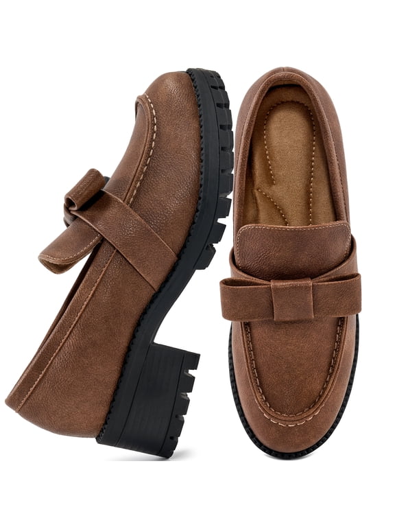 Womens Loafers Shoes Platform Chunky Penny Loafer Comfortable Slip On Work Business Casual Dress Shoes