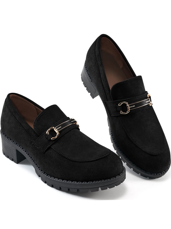 Womens Loafers Shoes Platform Chunky Penny Loafer Lug Sole Comfortable Slip On Work Office Business Casual Dress Shoes