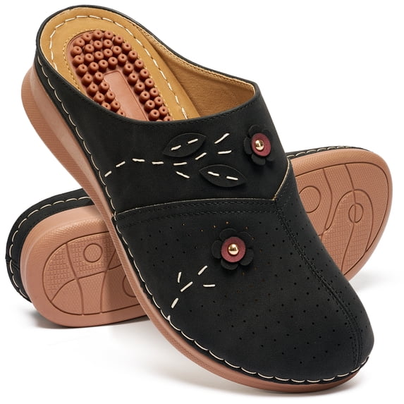 Ecetana Womens Mules & Clogs Comfort Slip On Sandal Shoes Closed Toe Sandals for Women