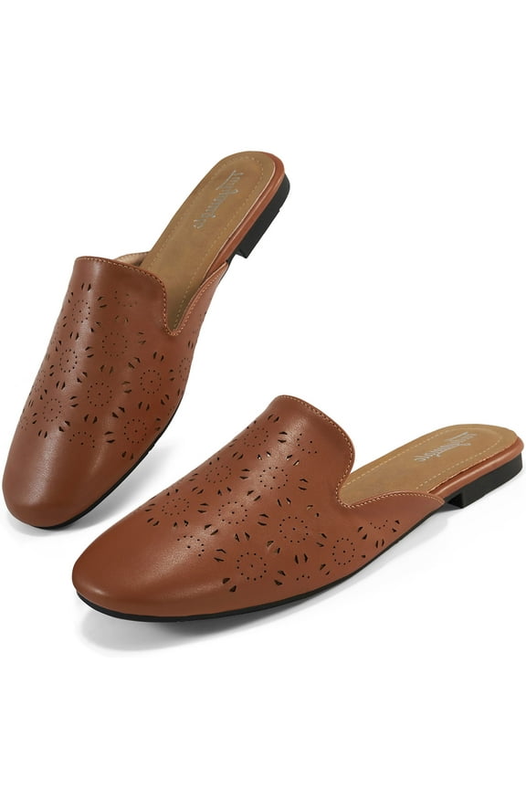 Womens Mules Dressy Flats Shoes Slip On Slides Backless Loafers