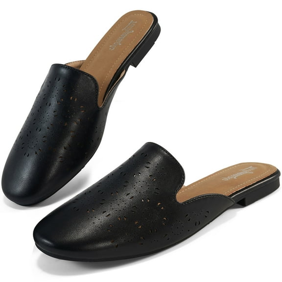 Ecetana Womens Mules Dressy Flats Shoes Slip On Slides Backless Loafers