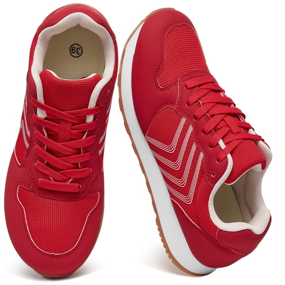 Ecetana Womens Retro Lace-Up Sneakers Mesh Upper Casual Walking Shoes