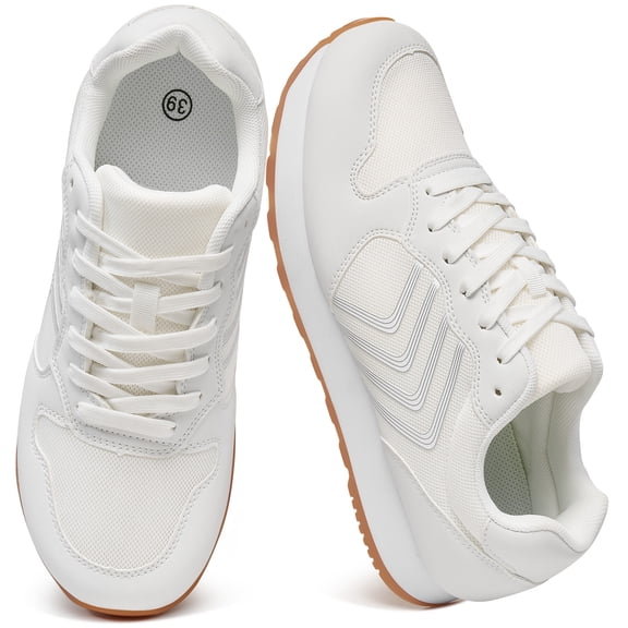 Ecetana Womens Retro Lace-Up Sneakers Mesh Upper Casual Walking Shoes