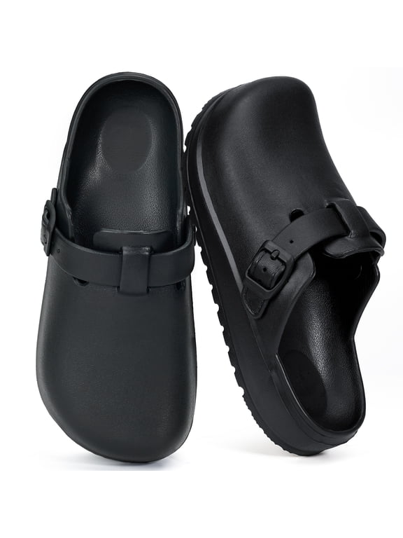 Women Work Clogs Slip Resistant Shoes for Chef Nurse Garden Comfortable Slip-On Slide Sandals