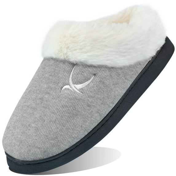 Ecetana Womens Slipper With Memory Foam Fluffy Soft Warm Slip On House Shoes