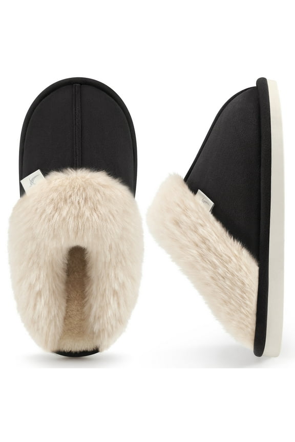 Womens Slipper with Memory Foam Fluffy Soft Warm Slip On House Shoes