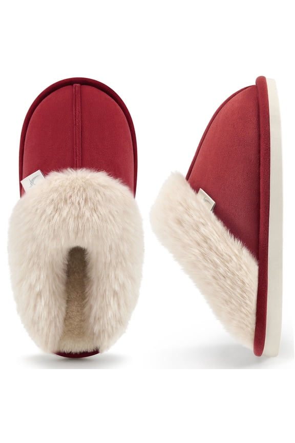 Womens Slipper with Memory Foam Fluffy Soft Warm Slip On House Shoes