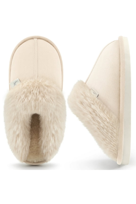 Womens Slipper with Memory Foam Fluffy Soft Warm Slip On House Shoes