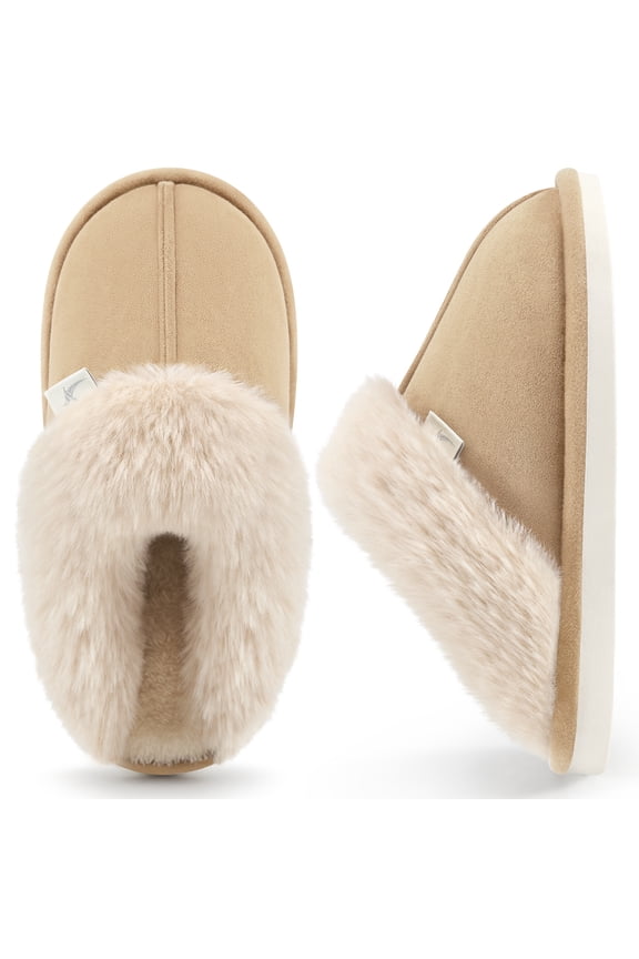 Womens Slipper with Memory Foam Fluffy Soft Warm Slip On House Shoes