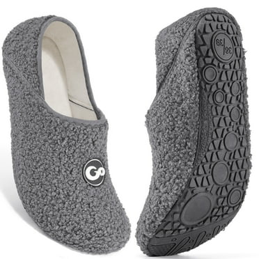 Ecetana Women's Men's Slippers Slip On Travel Unisex Fuzzy Fluffy Lining Socks House Shoes