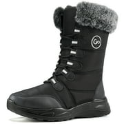 ECETANA Womens Snow Boots Mid Calf Warm Winter Boots Faux Fur Lining Waterproof Non-Slip Outdoor Shoes