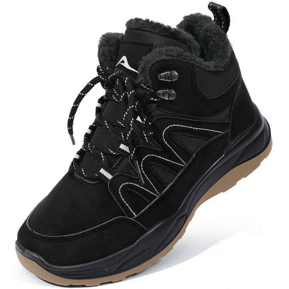 Ecetana Womens Snow Boots Winter Warm Faux Fur Lined Ankle Boots Waterproof Outdoor Hiking Shoes