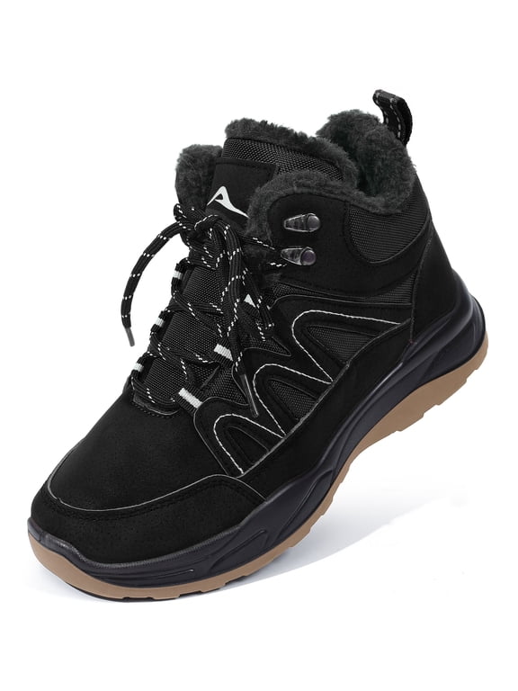 Womens Snow Boots Winter Warm Faux Fur Lined Ankle Boots Waterproof Outdoor Hiking Shoes