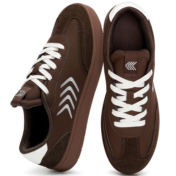 Ecetana Womens Walking Shoes PU Leather Low Top Tennis Shoes Non-Slip Casual Sneakers for Women