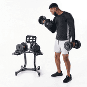 Echelon Adjustable Dumbbells Set 7 52.5 lbs with Stand, Quick Weight Adjustment, Space-Saving Design