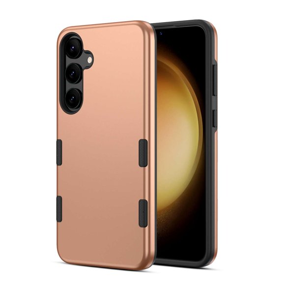 Echelon Bravo Series Phone Case for Samsung Galaxy S24, Slim Shockproof Protective Durable Armor Drop Protection Rugged Cover with Non-Slip Grip (Rose Gold Pink)