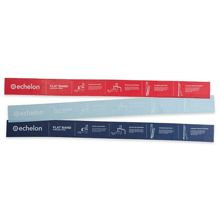 Echelon Flat Bands, Resistance Stretch Band Kit, 3 Pack (Light, Medium, Heavy)