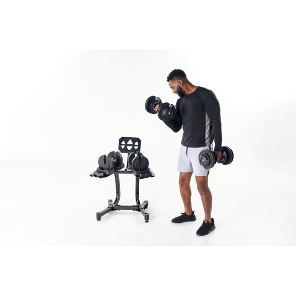 Echelon Adjustable Dumbbells Set 752.5 lbs with Stand, Quick Weight Adjustment, Space-Saving Design