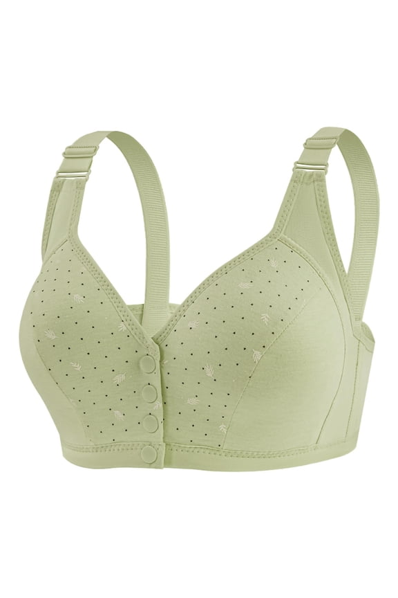 Back Smoothing Bras for Women Plus Size Front Closure Green Full Figure Unpadded Older Women Ladies Bras 38BC