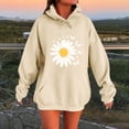 thumbnail image 1 of EchfiProm Beige Sweatshirt for Womens Floral Cute Hoodies Pullover with Pockets Hooded Long Sleeve Womems Tunic Tops, 1 of 4