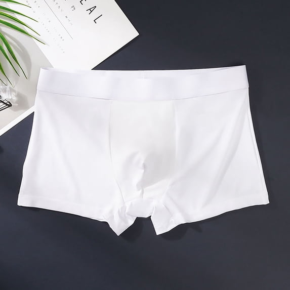 EchfiProm Big Mens Underwear Boxer Briefs Ice Silk Moisture-Wicking White Breathable Cooling 2XL Underpants