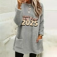 EchfiProm Blouses for Women Long Sleeve New Years Eve Gray Crewneck