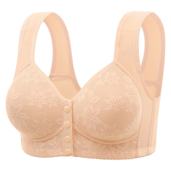 EchfiProm Bras for Women Padded Yellow Plus Size Back Smoothing Older Women Ladies Bras Full Figure 44ABC