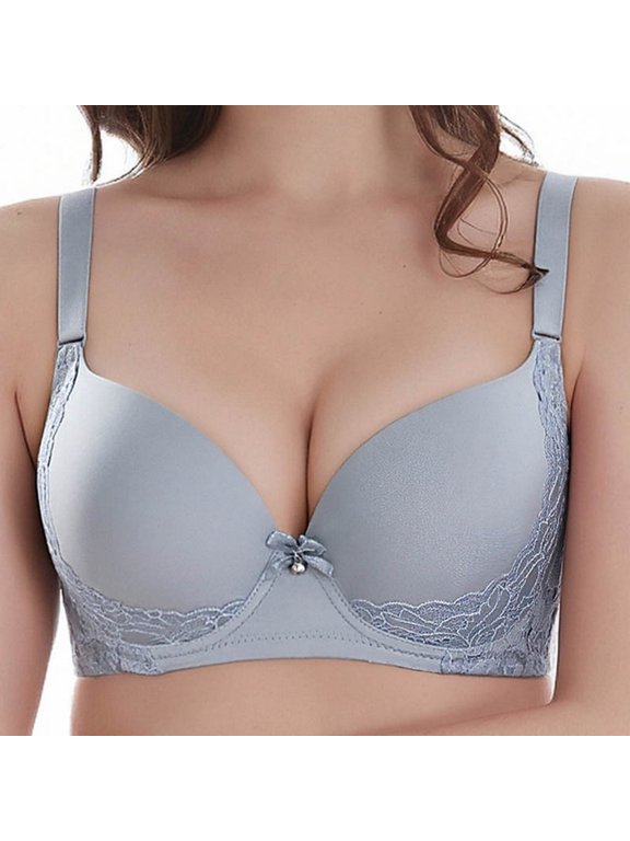Womens Plus Size Lace Underwire Bras Push up Breathable Full Cup Support Everyday Bra,Blue,38E