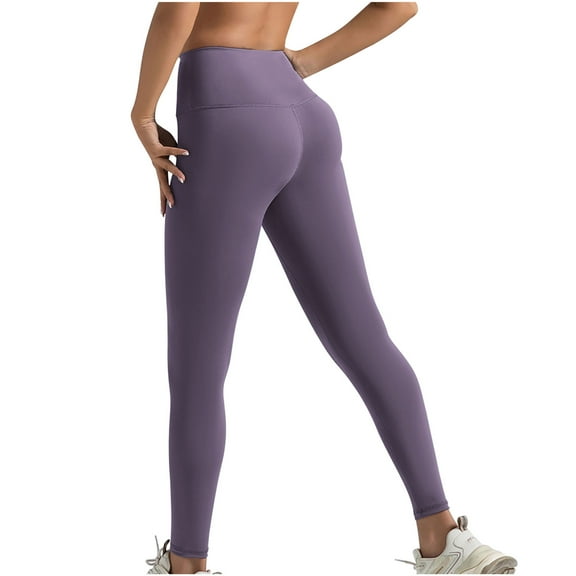 EchfiProm Butt Lifting Leggings for Women Full Length Purple Tummy Control Athletic High Waist Pants