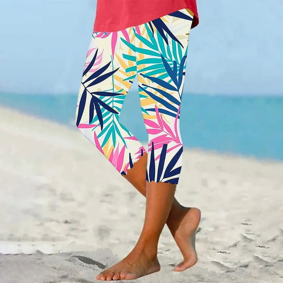 EchfiProm Capris Pants for Women Plus Size Multicolor Athleisure Yoga Gym Slim-Leg Joggers XXL