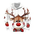 thumbnail image 1 of EchfiProm Christmas Reindeer Hoodies for Men Graphic Pullover White with Pockets Hooded Xmas Ugly Mens Sweatshirt M, 1 of 3