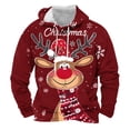 thumbnail image 1 of EchfiProm Christmas Reindeer Hoodies for Men Pullover with Pockets Red Graphic Hooded Xmas Mens Sweatshirt 3XL, 1 of 4