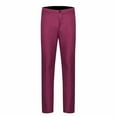 thumbnail image 1 of EchfiProm Dress Pants for Men Classic Fit,Flat Front Pants Solid Suit Business Pants Casual Wine Dress Pants, 1 of 3